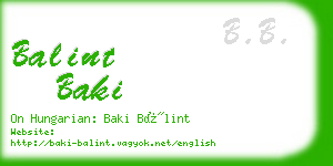 balint baki business card